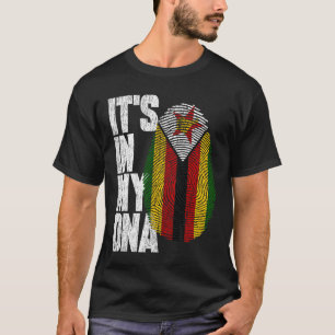 Camiseta Está no meu DNA Zimbábue Orgulhoso Bandeira do Zim