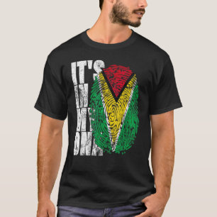 Camiseta Está no meu Gráfico de Adn Guyana para Homens Mulh