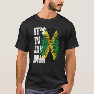 Camiseta Está no meu jamaicano Bandeira do Dna Jamaica