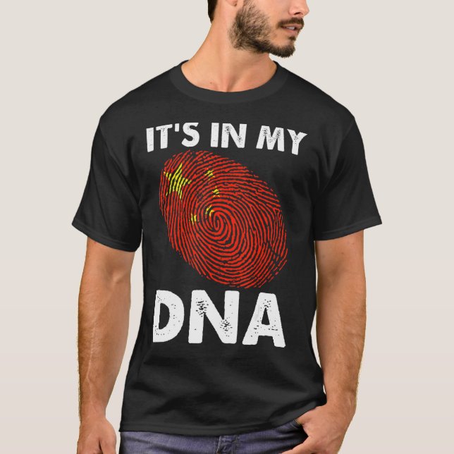 Camiseta Está no meu mapa do DNA China, com a impressão dig (Frente)