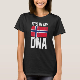 Camiseta Está no meu País de Bandeira Norueguesa do Dna