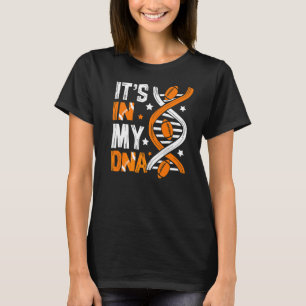 Camiseta Está no meu time de jogadores de futebol de adn