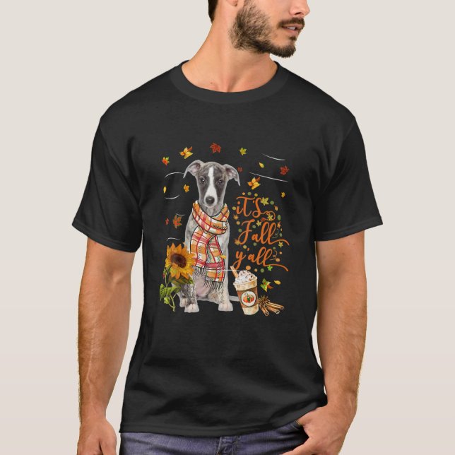 Camiseta Está no outono. Todos Cachorros Brancos Dia de Açã (Frente)