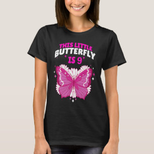 Camiseta Esta Pequena Borboleta É O 9.º Aniversário
