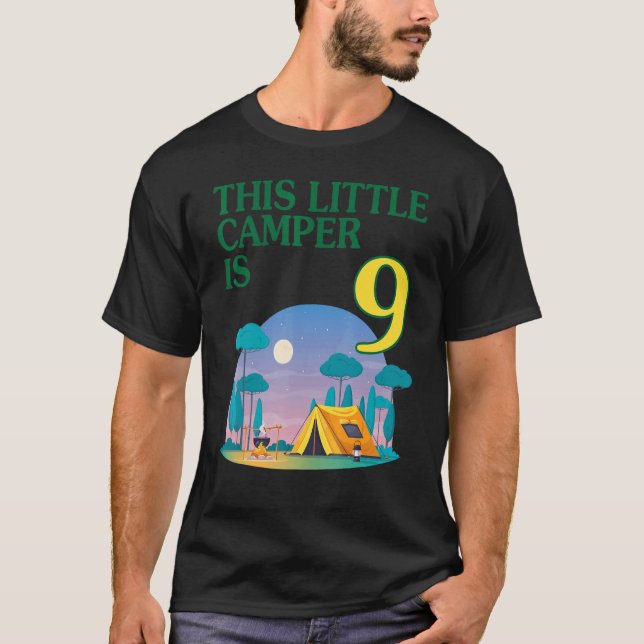 Camiseta Esta Pequena Campanha Tem 9 Anos Feliz Aniversário (Frente)
