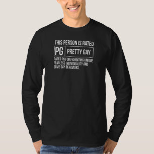 Camiseta Esta Pessoa Está Classificada Pg Bonito Piada Lgbt