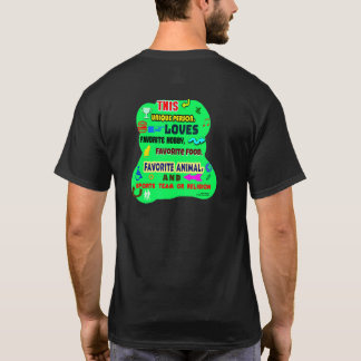 Camiseta Esta Pessoa Única Adora Esportes Animais De Comida