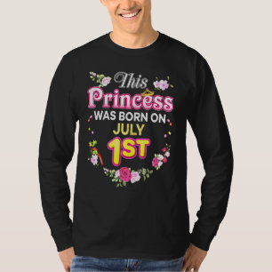 Camiseta Esta Princesa Foi Nascer No Dia 1 De Julho Feliz B