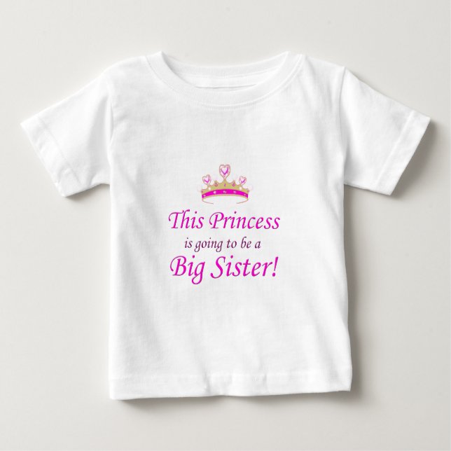 Camiseta Esta Princesa Pequena vai ser uma Irmã Grande! (Frente)