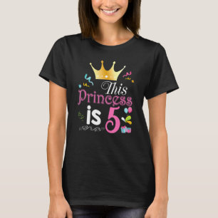 Camiseta Esta Princesa Tem 5 Anos De 5 Feliz Aniversário Pa