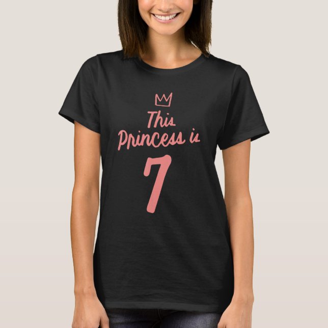 Camiseta Esta Princesa Tem 7 Anos De 7 Feliz Aniversário Pa (Frente)