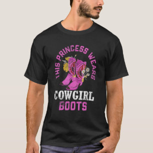 Camiseta Esta Princesa Usa Botas de Cowgirl Cavalo de Rodei