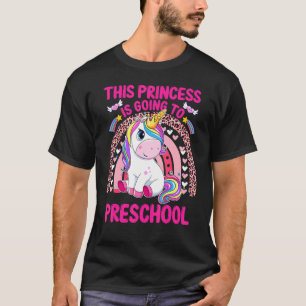 Camiseta Esta Princesa Vai Para A Pré-Escola Rainbow Leopar