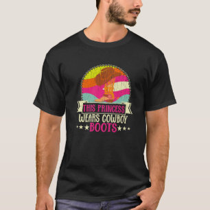 Camiseta Esta Princesa Veste Botas Cowboy Rodeio