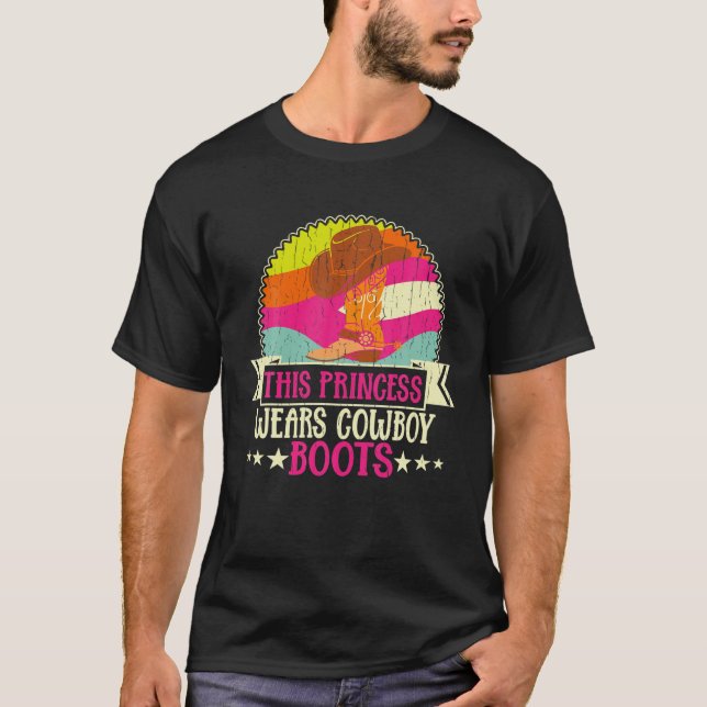Camiseta Esta Princesa Veste Botas Cowboy | Rodeio (Frente)