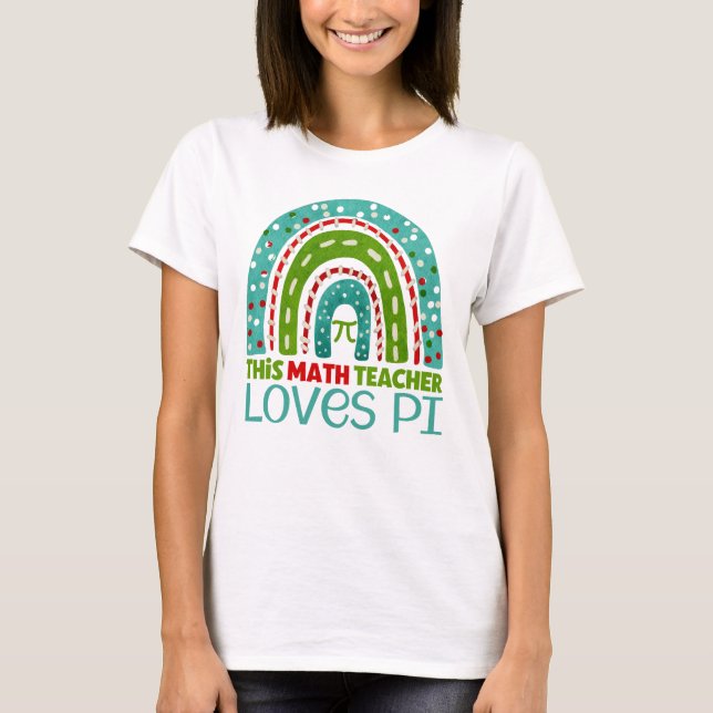 Camiseta Esta professora de matemática adora pii boho rainb (Frente)