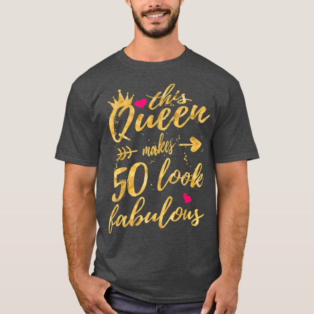 Camiseta Esta Rainha Faz 50 Pareceres Fabulosos 50 Anos (Frente)