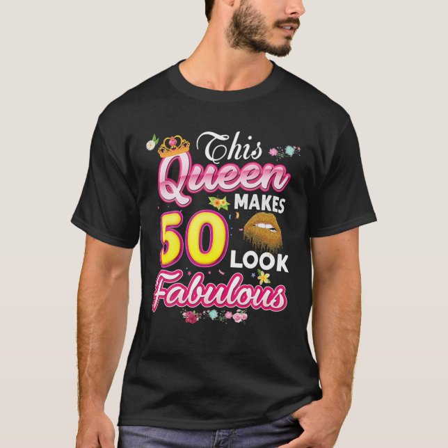 Camiseta Esta Rainha Faz 50 Pareceres Fabulosos 50 Anos Ye (Frente)