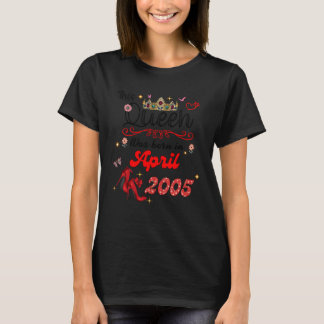Camiseta Esta Rainha foi Nascer em abril de 2005 aniversári