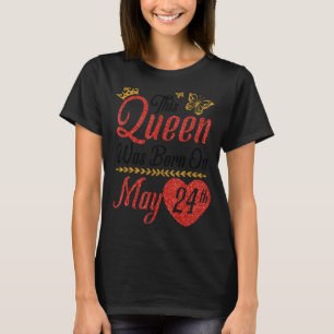 Camiseta Esta Rainha Foi Nascer No Feliz Aniversário De 24