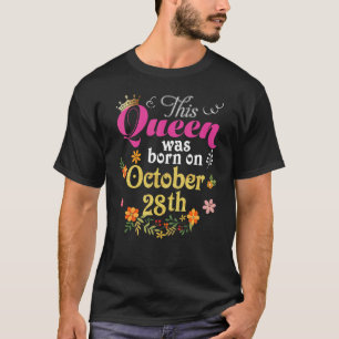 Camiseta Esta Rainha Foi Nascer No Feliz Aniversário De 28 