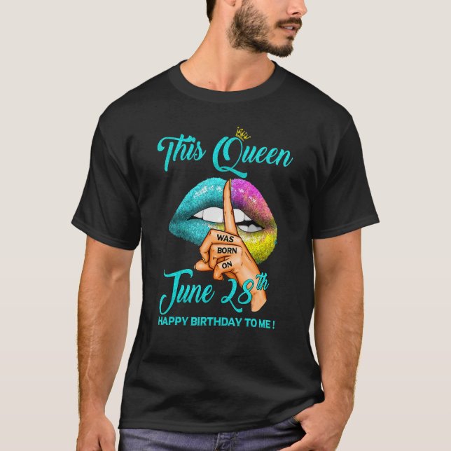 Camiseta Esta Rainha Foi Nascer No Feliz Aniversário De 28  (Frente)
