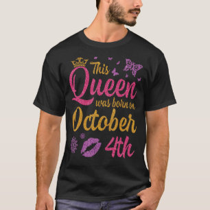 Camiseta Esta Rainha Foi Nascer No Feliz Aniversário De 4 D