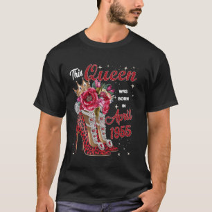 Camiseta Esta Rainha Nasceu em Abril de 1955 Aniversário de