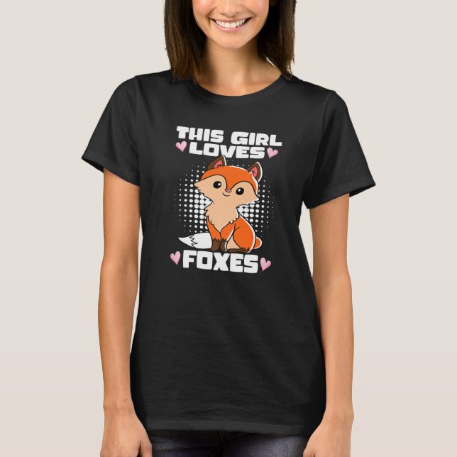 Camiseta Esta Rapariga Adora Raposa Cachorosa (Frente)
