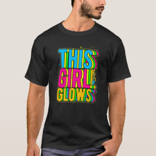 Camiseta Esta rapariga brilha festa anos 80 vintage retro c