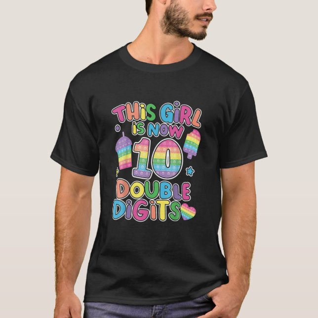 Camiseta Esta Rapariga Tem 10 Dígitos Duplos De Pop Décimo  (Frente)