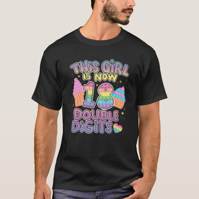 Camiseta Esta Rapariga Tem 18 Dígitos Duplos 18º Aniversári (Frente)