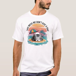 Camiseta Esta Semana Não Damos Um Gato de Navio Divertido d