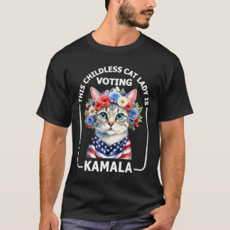 Camiseta Esta Senhora de Gato Infantil, Senhoras Votando Ka