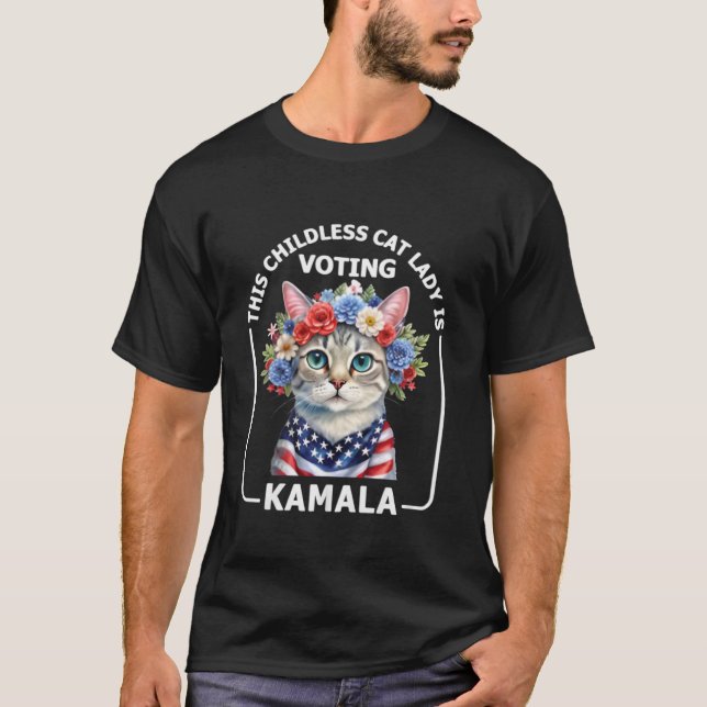 Camiseta Esta Senhora de Gato Infantil Vota Kamala El (Frente)