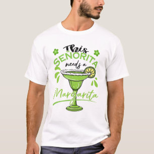 Camiseta Esta Senhorita Precisa De Uma Margarita Beba Cinco