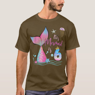 Camiseta Esta Sereia É 6 Aniversário De Raparigas Magicas,