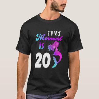 Camiseta Esta Sereia É De 20 Anos De Aniversário De 20, Par