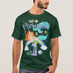 Camiseta Esta Sereia É primeiro aniversario Raparigas Unico