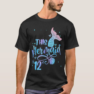 Camiseta Esta Sereia Tem 12 Anos De 12 Aniversário Pequeno