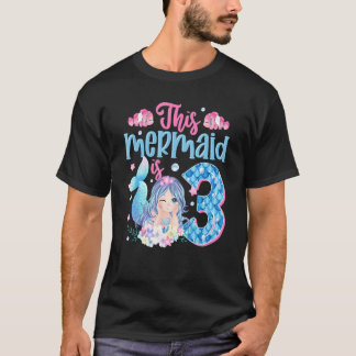Camiseta Esta Sereia Tem 3 Crianças aniversário de 3 anos 3