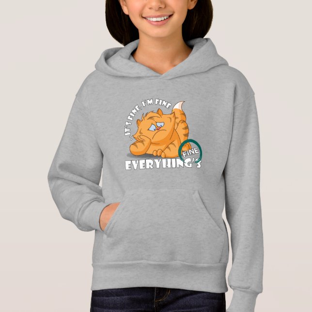 Camiseta Está tudo bem, estou bem. | Kids Hoodie (Frente)