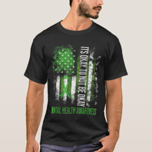 Camiseta Está Tudo Bem Não Estar Bem Bandeira Dos EUA Consc