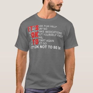 Camiseta Está tudo bem não estar bem, consciência da saúde 