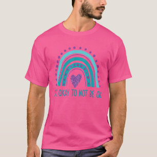 Camiseta Está Tudo Bem Não Estar Tudo Bem Retro Rainbow Sui