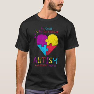 Camiseta Está Tudo Bem Ser Diferente Mês de Conscientização