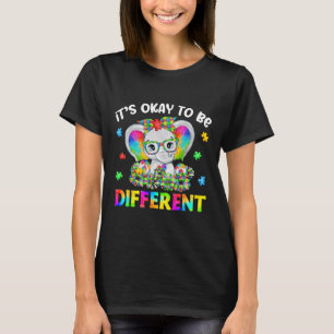 Camiseta Está tudo bem ser diferente no elefão da consciênc