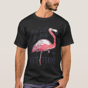 Camiseta Está tudo na atitude T shirt rosa Flamingo Wate