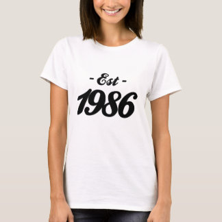 Camiseta estabelecido 1986 - aniversário