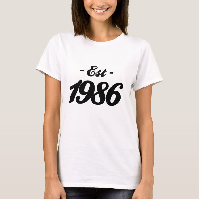 Camiseta estabelecido 1986 - aniversário (Frente)